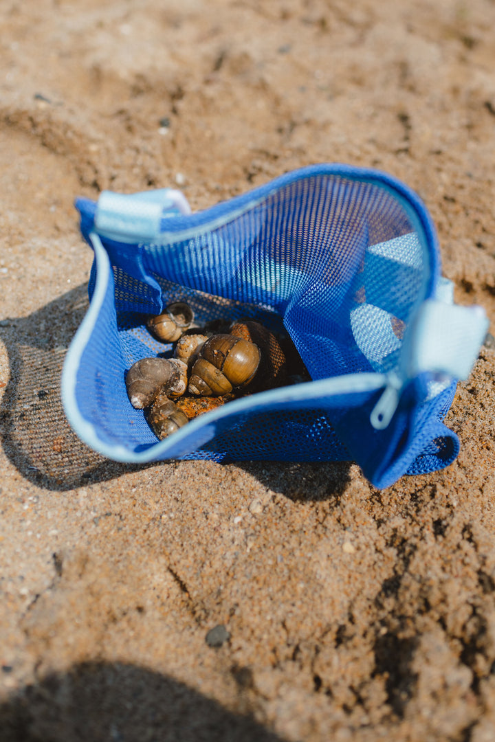 Navy Blue and Blue Sea Shell Mesh Bags